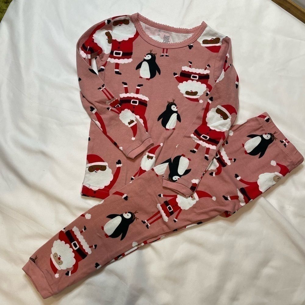 Girls Just One You size 3T pink Christmas pajama set